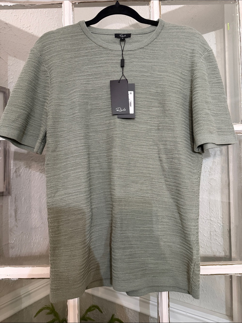Rails Men's Sage Textured Knit Short-Sleeve Tee